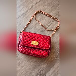 Teen Girl Quilted Purse – Children’s Place Red Starter Bag, Velcro + Chain